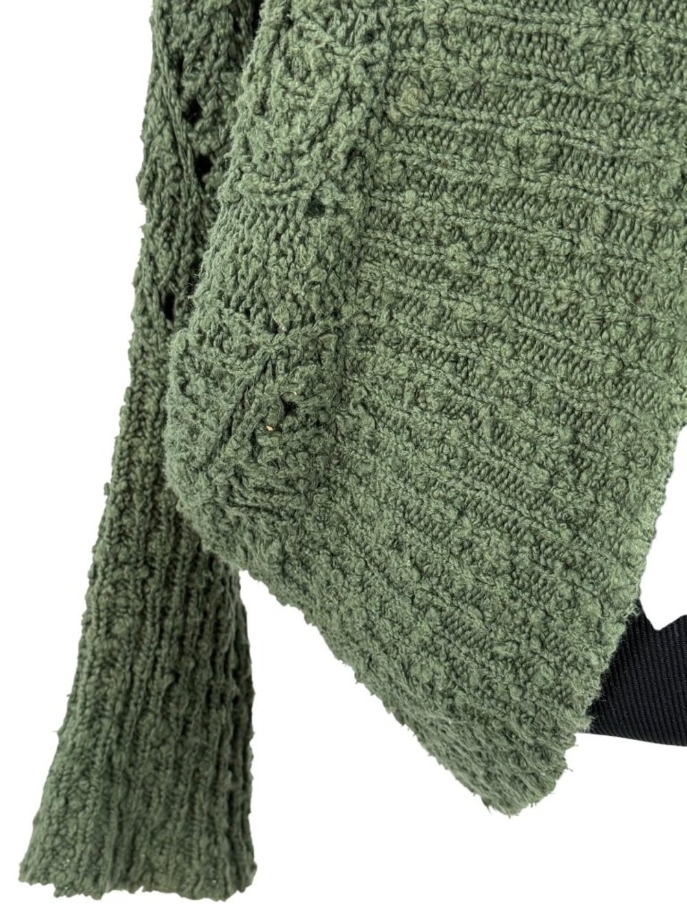 Anthropologie Green Slouchy Knit Dolman Sleeve Open Front Cocoon Cardigan S Boho - Picture 4 of 16